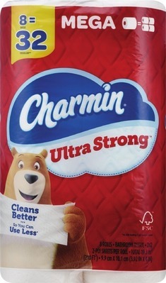 Charmin Ultra 8 Mega roll, Essentials 12 Mega roll, Bounty Select-A-Size 4 Double roll or essentials 6 double rollAlso get savings with Spend $30 get $10 ExtraBucks Rewards®