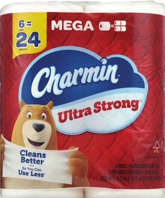 Charmin Ultra 6 mega roll, Bounty Select-A-Size 3 double rolls or 2 triple rollsAlso get savings with Spend $30 get $10 ExtraBucks Rewards®