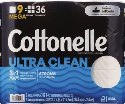 Cottonelle 9 mega roll or Viva 6 Big rollAlso get savings with Spend $20 get $5 ExtraBucks Rewards®