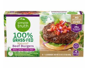 Save $0.50 on Simple Truth 100% Grass-Fed Natural Beef Burgers