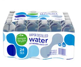 Save $0.50 on Simple Truth Vapor Distilled Electrolyte Bottled Water