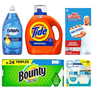 Save 25% off Bounty, Tide, Febreze, Mr. Clean, Dawn select cleaning items PICKUP OR DELIVERY ONLY