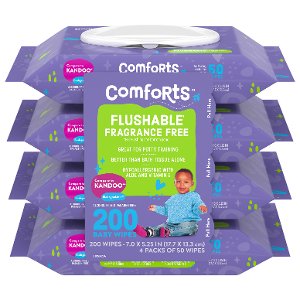 Save $1.00 on Comforts Fragrance Free Flushable Toddler Wipes Flip-Top Pack