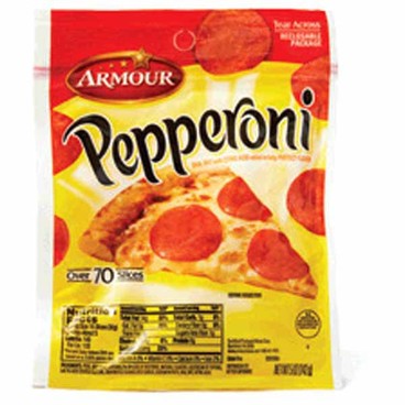Armour PepperoniBuy 1 Get 1 FREEFree item of equal or lesser price.
4 or 5-oz pkg.; or Carando Sliced Pepperoni, 6-oz pkg.