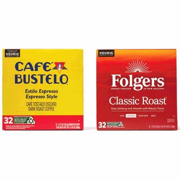 Café Bustelo Espresso K-Cup CoffeeBuy 1 Get 1 FREEFree item of equal or lesser price. 
Or Folgers Classic Roast or Black Silk, 32-ct. box