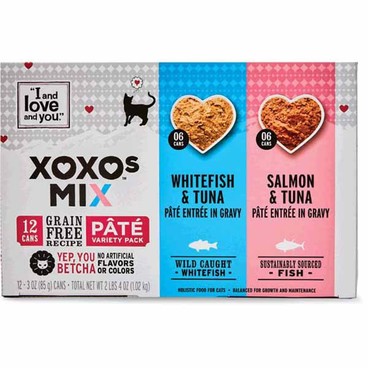 I and Love and You Cat FoodBuy 1 Get 1 FREEFree item of equal or lesser price.
Wet: XOXO's Mix Pate: Salmon or Whitefish & Tuna in Gravy or XOXO's Mix Stew, Beef & Chicken in Gravy, Variety Pack, 12-pk. 3-oz box