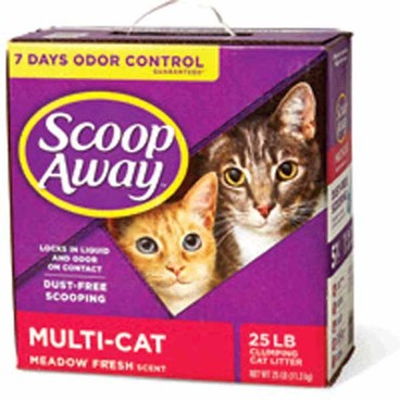 Scoop Away Scoopable Cat LitterBuy 1 Get 1 FREEFree item of equal or lesser price. 
Multi-Cat, Scented, With Maximum Ammonia Shield, or Instant Odor Control, Clean Breeze; or Clumping, Unscented, Odor Control, 25-lb box