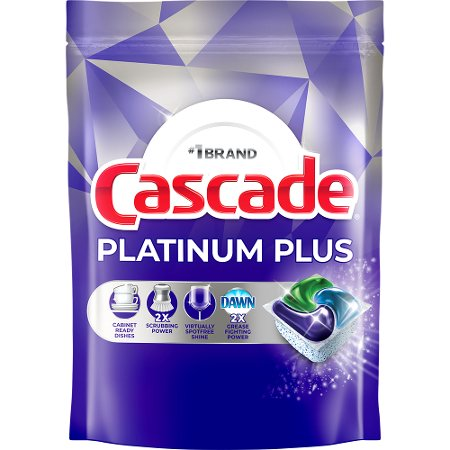 Save $0.50 on ONE Cascade ActionPacs Dishwasher Detergent Bags 7 ct or Larger (excludes Cascade Platinum Plus 21ct XL bag, Platinum Plus 22ct bag, Cas
