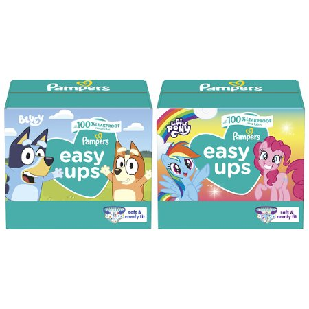 Save $3.00 on ONE BOX Pampers Easy Ups Training Underwear.