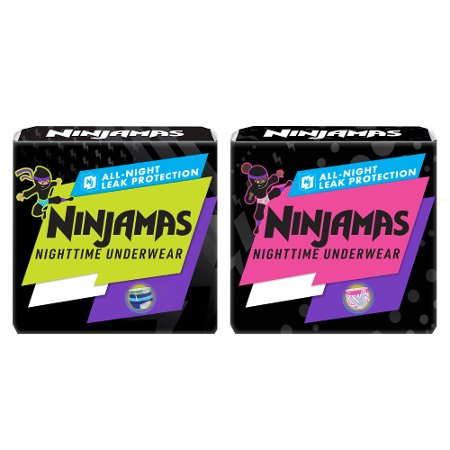 Save $5.00 on TWO Bags Ninjamas Nighttime Underwear (excludes trial/travel size).