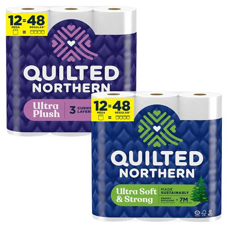 Save $2.00 off any ONE (1) package of Quilted Northern® Bath Tissue, 8 Super Mega or 12 Mega roll or larger