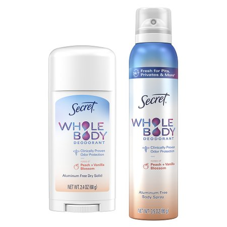 Save $3.00 on ONE Secret Whole Body Deodorants (excludes trial/travel size).
