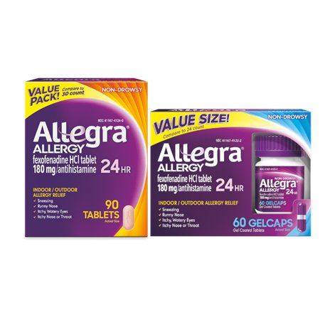 Save $10.00 on Allegra 60ct GelCap or 70-110ct Tablet product