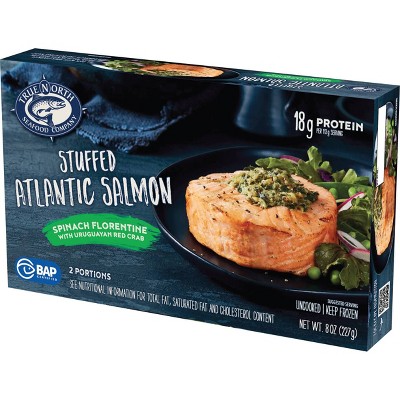 15% off 8-oz. True North atlantic salmon spinach florentine