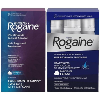 Save $15.00 on any ONE (1) Women’s or Men’s ROGAINE® 2 Pack or larger Product (3 or 4 Month Supply)