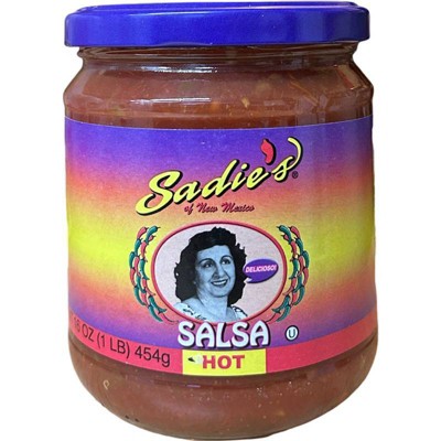 10% off 16-oz. Sadie not-as-hot & hot salsa