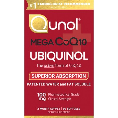 Save $3 on 60-ct. Qunol CoQ10 natural ubiquinol dietary supplement softgel