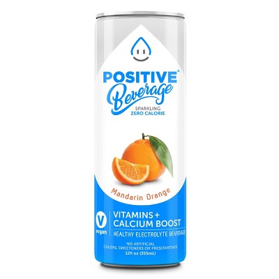 25% off 12-fl oz. Positive Beverage sparkling water with vitamins + calcium cans