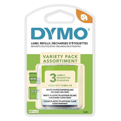 5% off 3-pk. DYMO letratag label tape - clear/white paper/white plastic