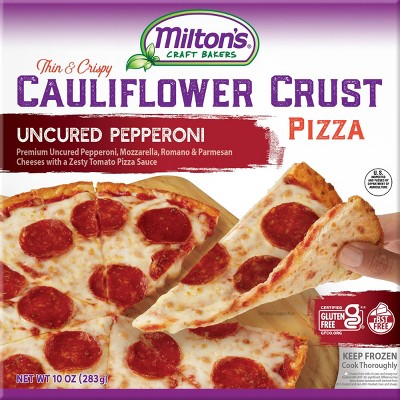 25% off 10 & 11-oz. Milton's frozen uncured pepperoni & margherita cauliflower crust pizza