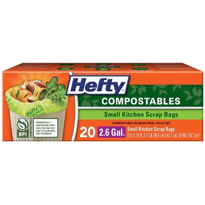 20% off 20-ct. Hefty compostables small kitchen scrap trash bag