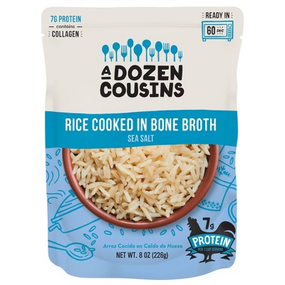 15% off 8-oz. A Dozen Cousins rice cooked in bone broth