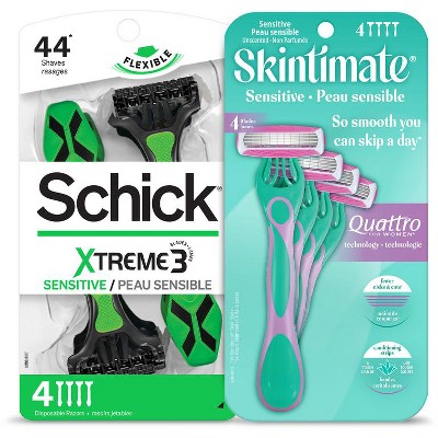 Save $4.00 off ONE (1) Schick® Men's or Womens or Skintimate® Disposable Razor Pack (excl. Schick® Xtreme® & Skintimate® 1 & 2 ct. Disposable)