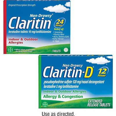 Save $5.00 on any ONE (1) Non-Drowsy Claritin® or Claritin-D® allergy product 15ct-55ct (excludes Children's Claritin®)