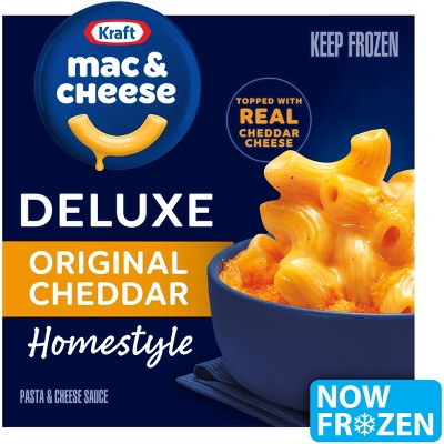 35% off 12-oz. Kraft deluxe original cheddar and four cheese mac & cheese frozen meal