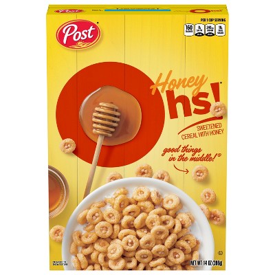 5% off 14-oz. Post Honey oh's cereal