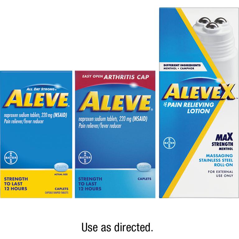Save $5.00 on any ONE (1) Aleve® 200ct or larger OR AleveX™ (excludes Aleve-D®)