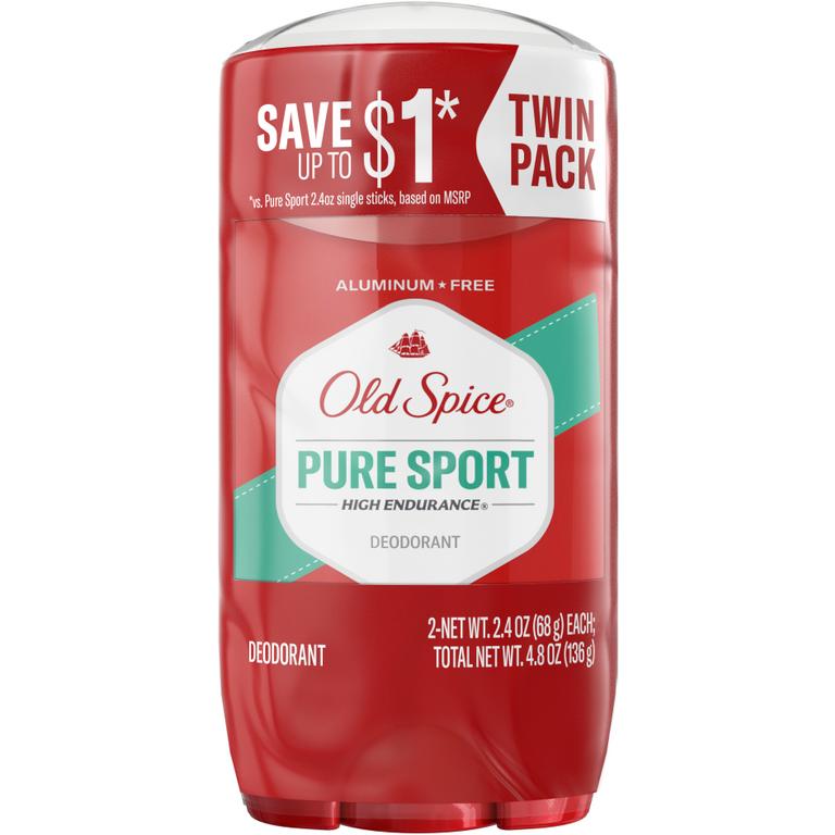 Save $0.50 ONE Old Spice High Endurance 2.4oz Antiperspirant/Deodorant TWIN PACK.