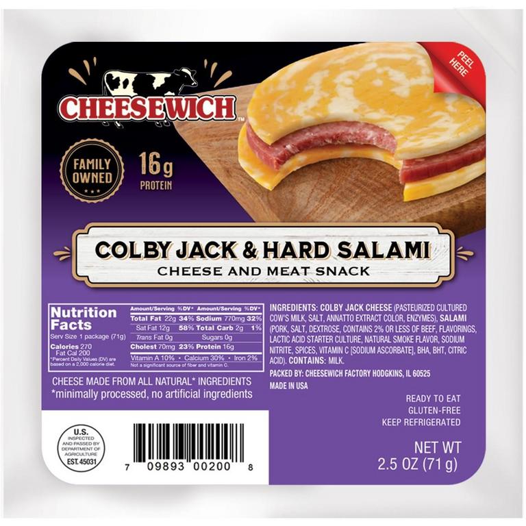 SAVE $1.00 On TWO (2) Cheesewich Colby Jack & Salami 2.5oz