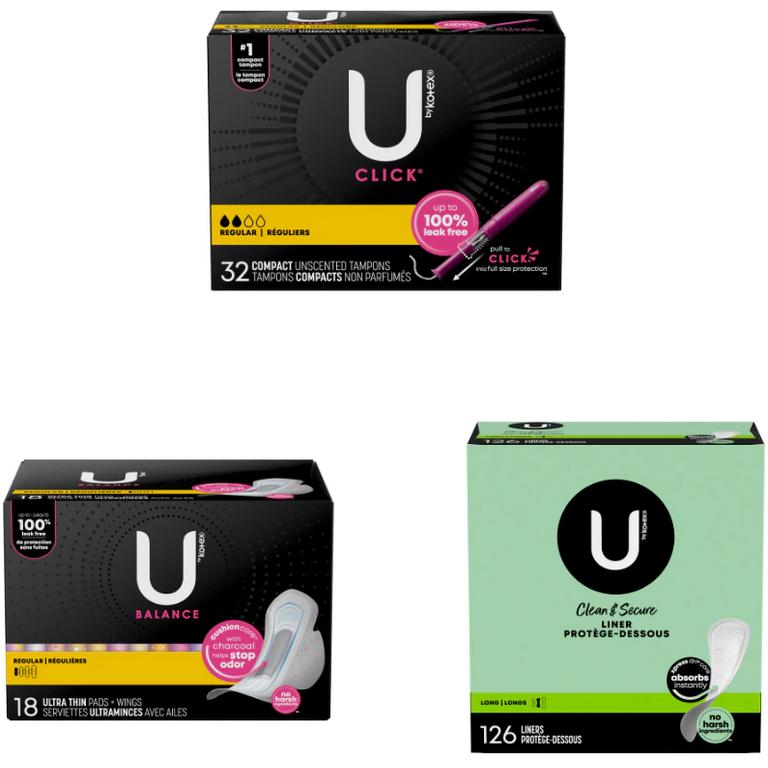 $1.00 on any ONE (1) U by Kotex Pads, Liners, or Tampons