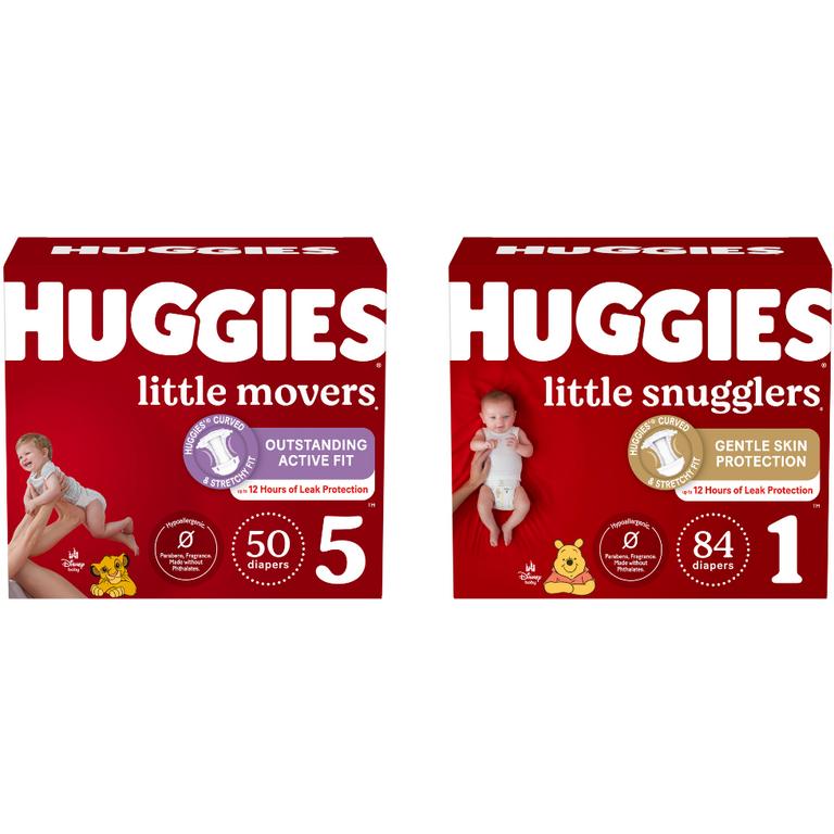 Save $2.00 when you buy ONE (1) Huggies® Little Snugglers or Little Movers Diapers, 44 count or larger, select varieties