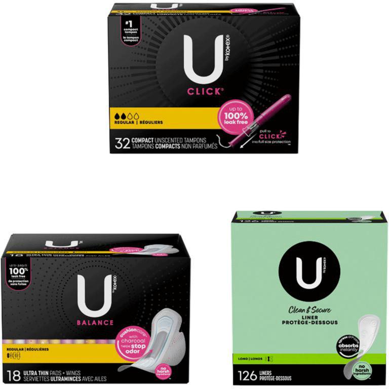 Save $2.00 on any TWO (2) U by Kotex Pads, Liners, or Tampons