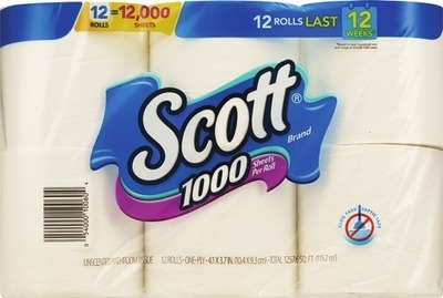 Scott bath tissue 12 roll, Comfort Plus 18 double roll or paper towels 8 mega roll.Also get savings with Buy 2 get $5 ExtraBucks Rewards®