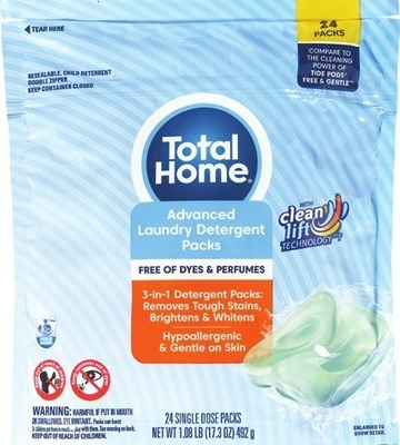 Total Home laundry detergent packs 24 ctSpend $30 get $10 ExtraBucks Rewards®
