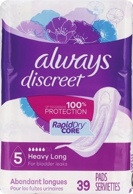 Always Discreet pads 20-66 ct. or pants 9-19 ctAlso get savings with 2.50 Digital mfr coupon + Spend $30 get $10 ExtraBucks Rewards®