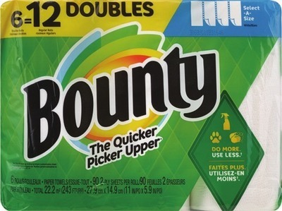 Charmin Ultra 12 Mega Roll or Bounty Select-A-Size 6 double rollAlso get savings with 50¢ Digital mfr coupon + Spend $30 get $10 ExtraBucks Rewards®