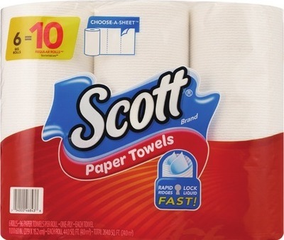 Scott paper towels 6 Big rollsAlso get savings with 1.00 Digital coupon + Spend $30 get $10 ExtraBucks Rewards®