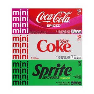 Save 25% on Coca-Cola Mini Can Soft Drinks 10pk PICKUP OR DELIVERY ONLY
