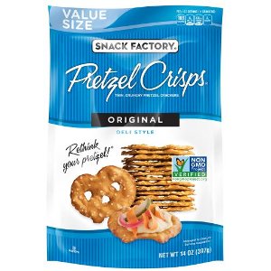 Save $1.00 on Snack Factory Pretzel Crisps Party Size