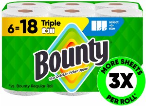 Save $4.00 on Bounty Paper Towels, 6 Triple Rolls