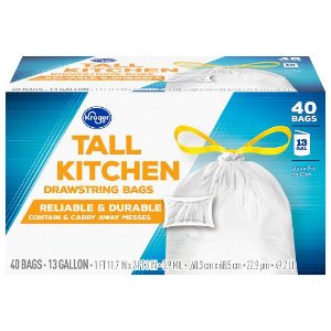 Save $1.00 on Kroger Tall Kitchen Trash Bags