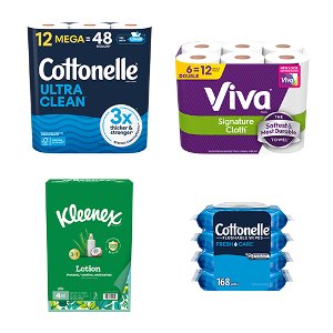 Buy $40 Save $10 on Select Cottonelle, Kleenex, Scott, Viva PICKUP OR DELIVERY ONLY