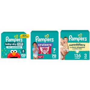 Save $3.00 on Pampers Baby Dry Enormous, Swaddlers Enormous, or Cruisers 360 Enormous