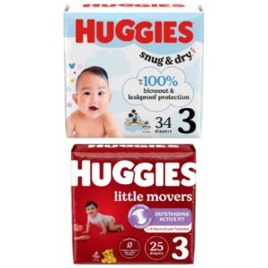 Save $1.00 on Huggies Little Movers, Little Snugglers Jumbo, or Snug or Dry Jumbo