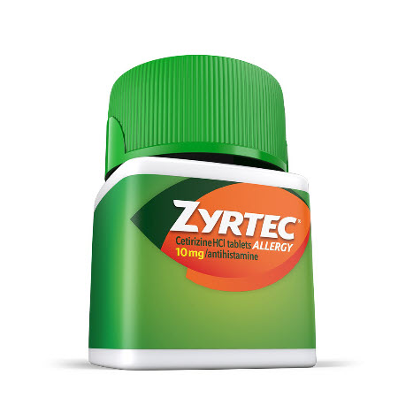 Save $10.00 on any ONE (1) Adult ZYRTEC® allergy 90 ct. product (Excludes trial & travel)