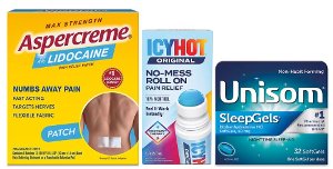 Save 25% on any 1 Icy Hot, Aspercreme or Unisom PICKUP OR DELIVERY ONLY